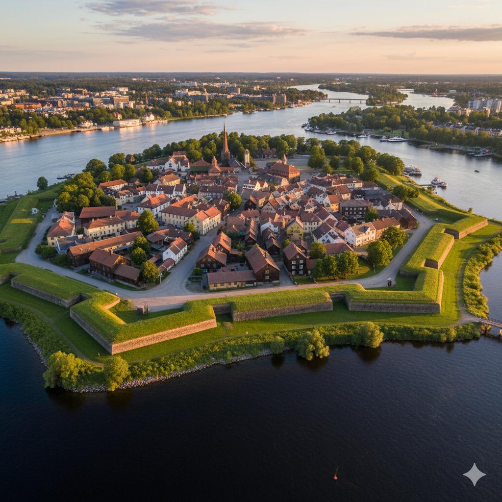 Mange hus på en øy i Østfold