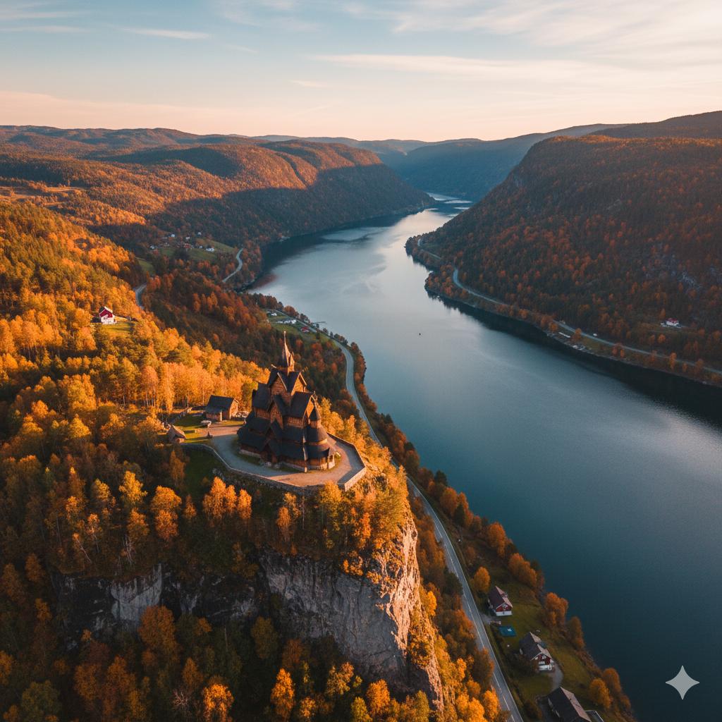 Stor elv mellom fjell